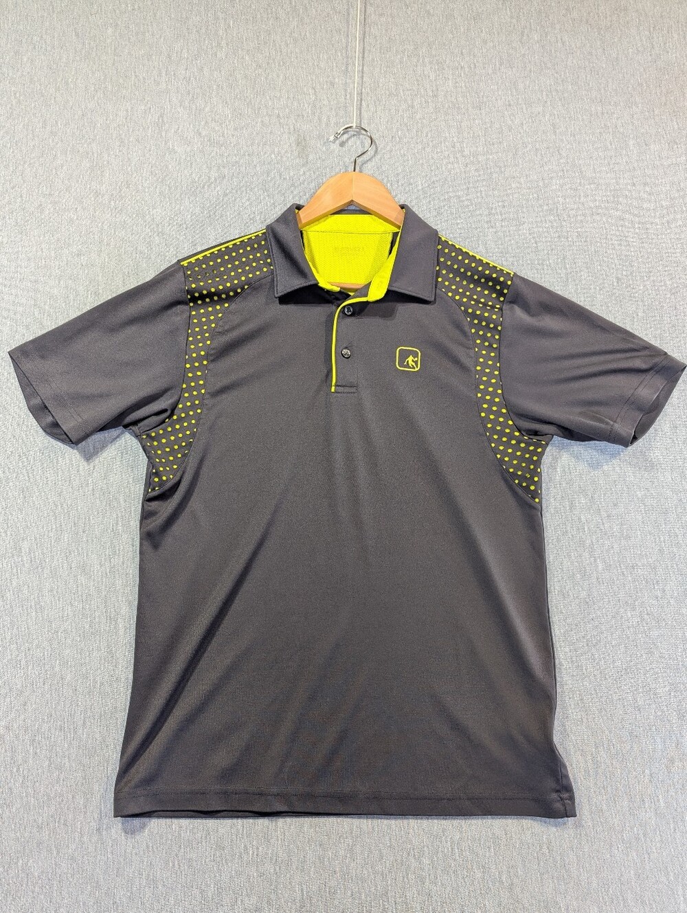 And1 Breathable Polo Shirt Men's Medium Neon Green Gray